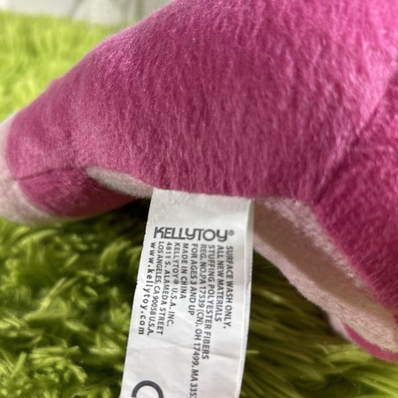 Pink 2 Tone Unicorn Plush Toy Stuffed Animal Kellytoy Sparkle Eyes 12” Sitting - Picture 5 of 6